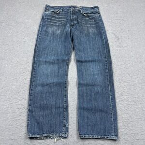 Polo Ralph Lauren Vintage Fit Jeans Mens 36x32* Blue Denim Button Fly Whiskering